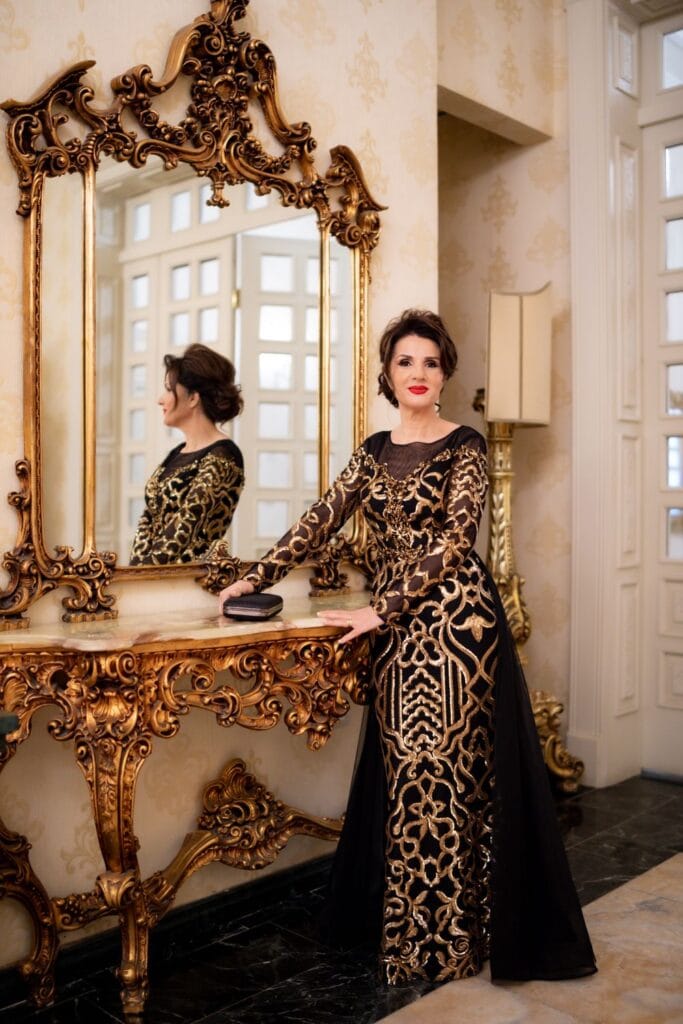 Luxury garment in an elegant atelier setting