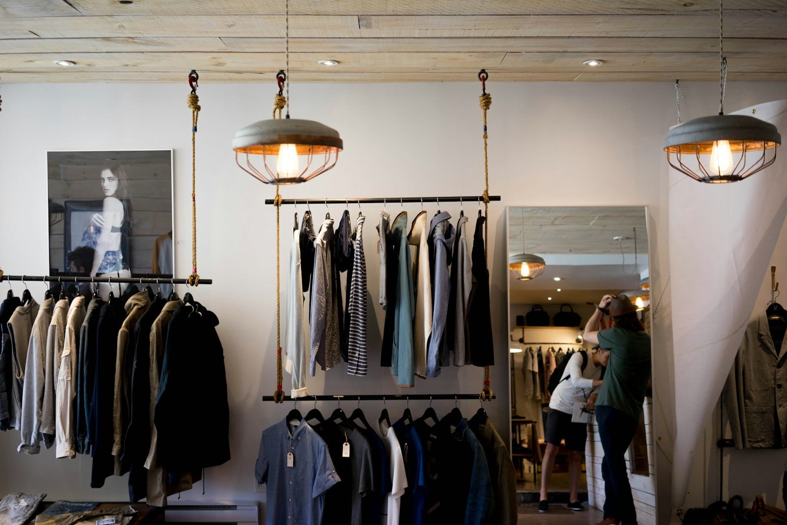 A collection on a showroom rail