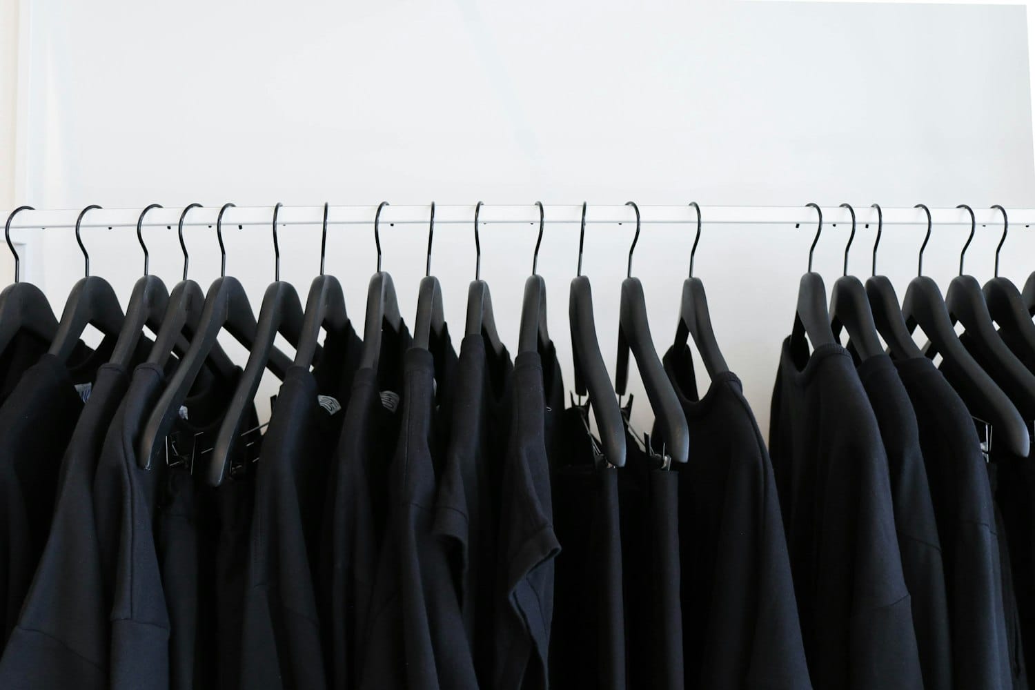 Garments hanging on a rack