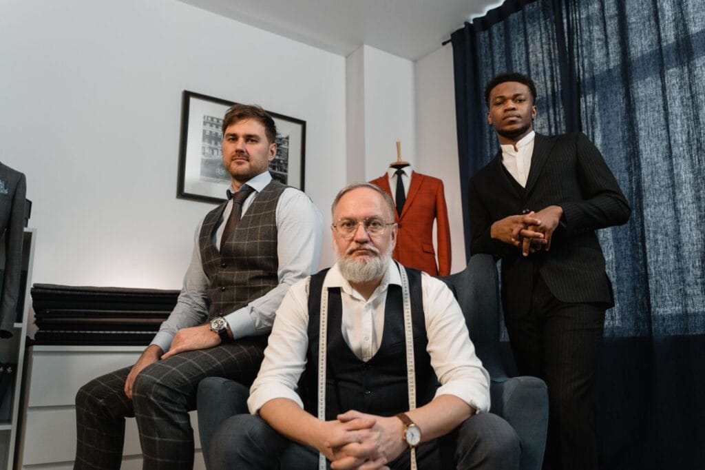 Discussing a garment brief in a studio