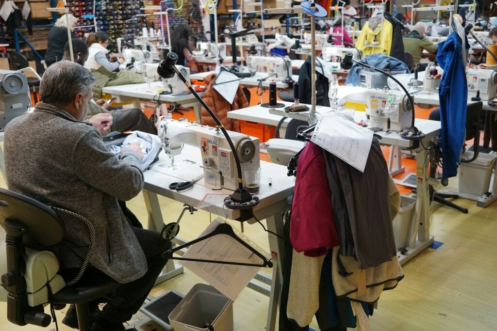 Tailor sewing in a workshop