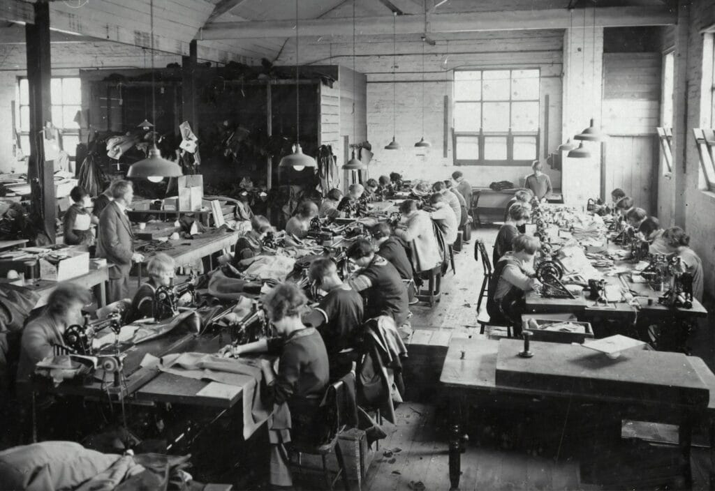People working in a garment workshop