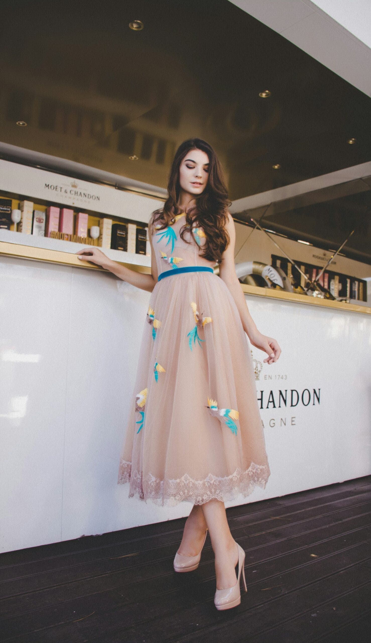 Model in an elegant occasion dress