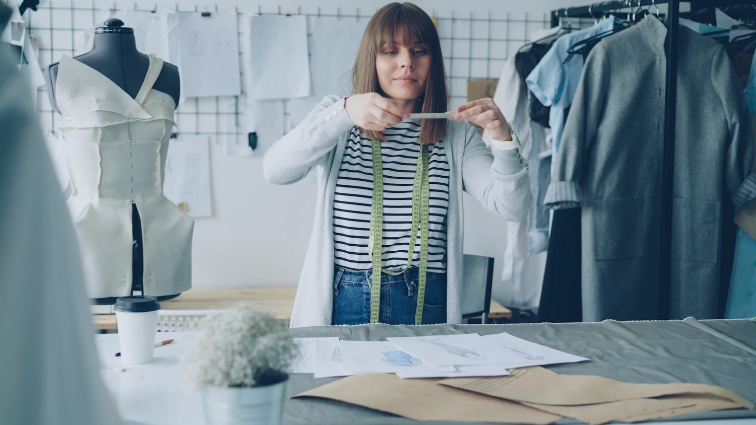 Measuring a garment on a mannequin