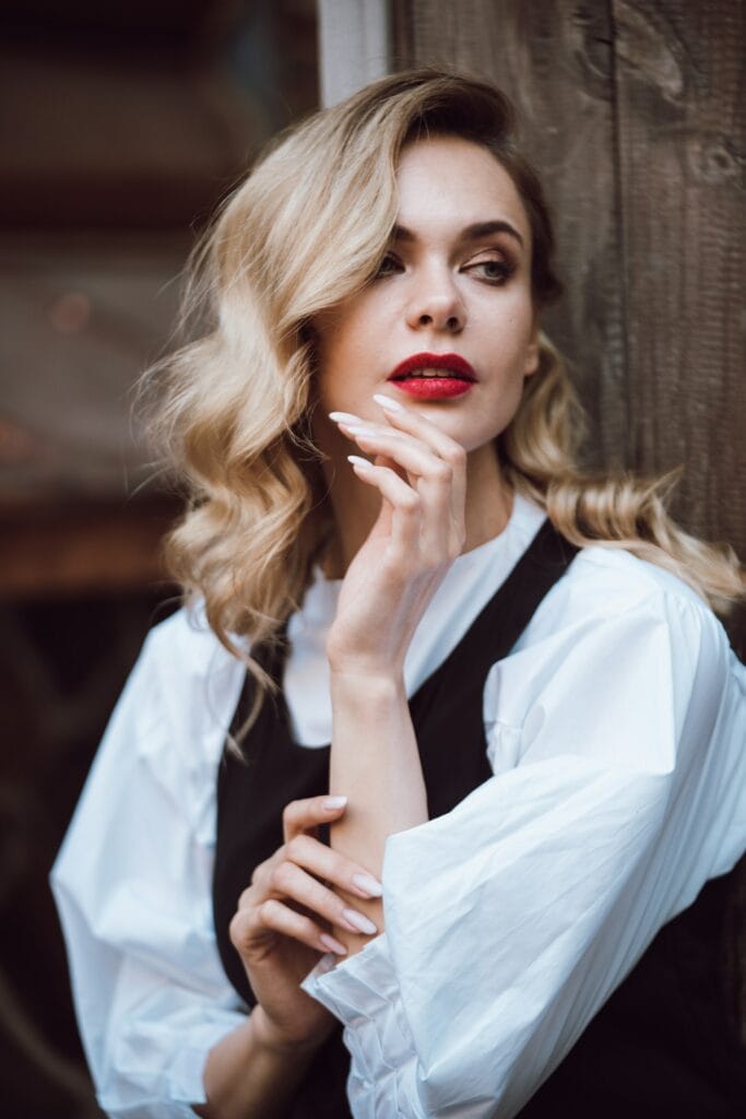Editorial fashion model, minimalist portrait