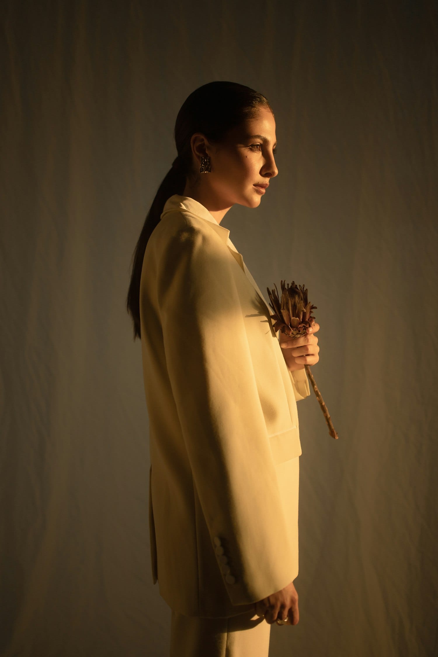 Elegant editorial fashion portrait