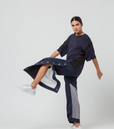 Navy Gym Pants, Navy Net Tee-9